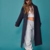 Abrigo largo oversize de tacto suave Abrigo largo oversize de tacto suave