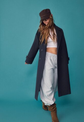 Abrigo largo oversize de tacto suave
