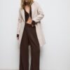 Abrigo midi abotonado de tacto suave Abrigo midi abotonado de tacto suave