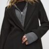 Abrigo midi abotonado de tacto suave Abrigo midi abotonado de tacto suave