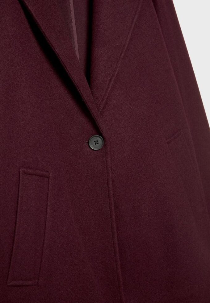 Abrigo midi abotonado de tacto suave Abrigo midi abotonado de tacto suave