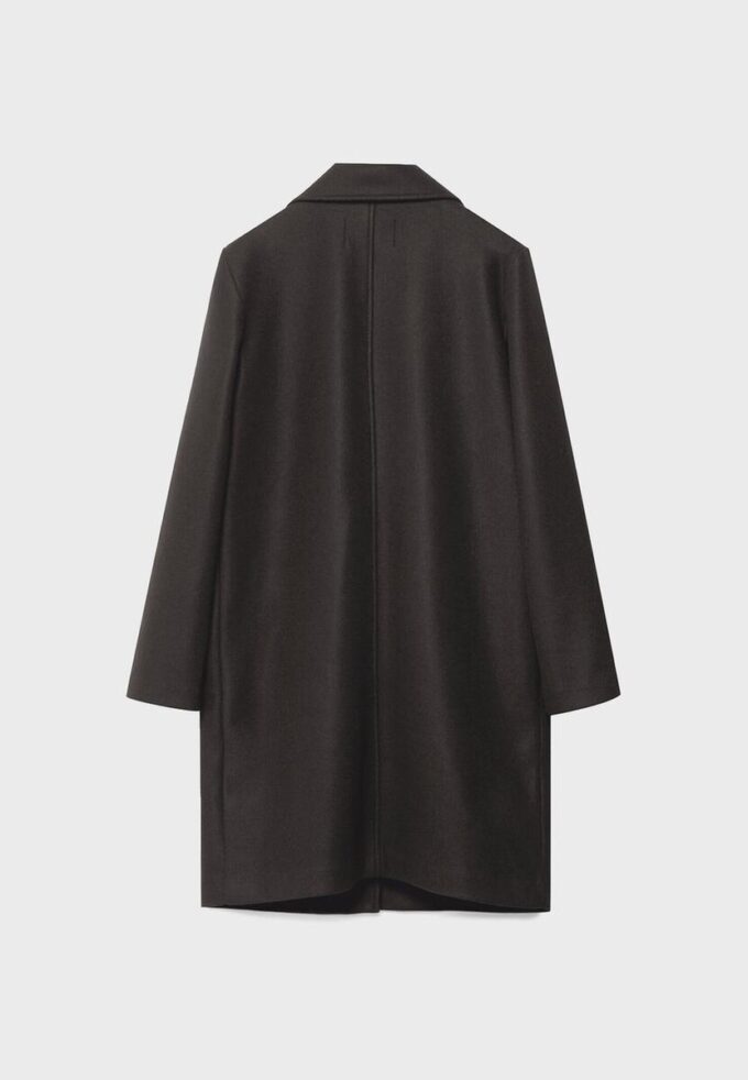 Abrigo midi abotonado de tacto suave Abrigo midi abotonado de tacto suave