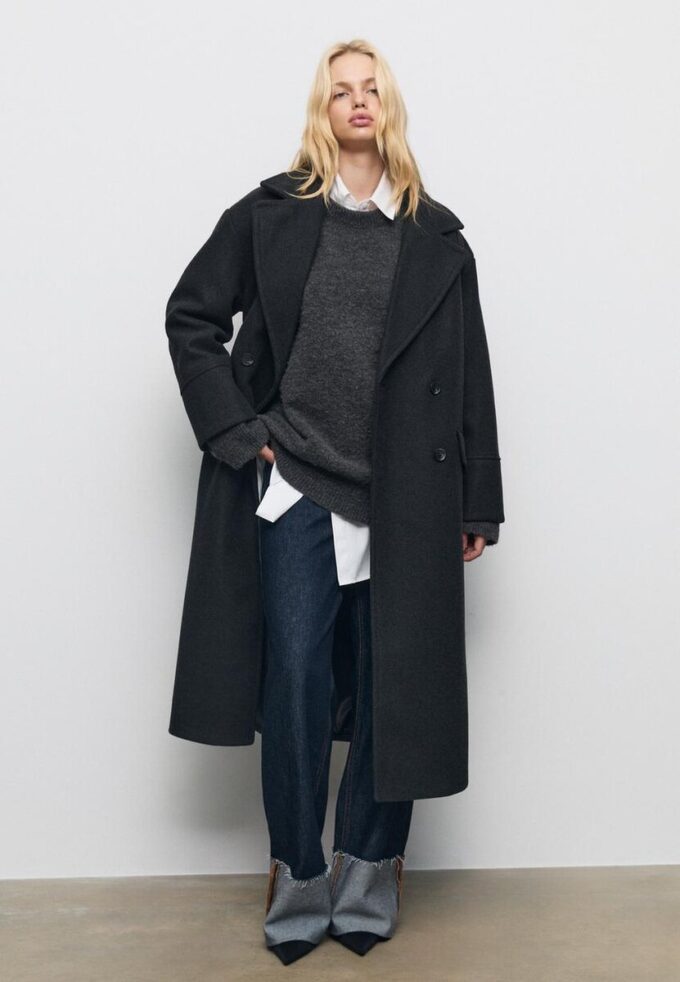 Abrigo oversize de tacto suave Abrigo oversize de tacto suave
