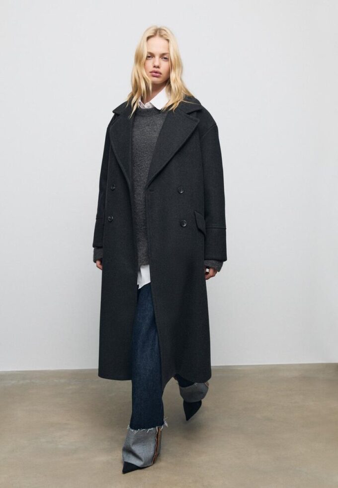 Abrigo oversize de tacto suave Abrigo oversize de tacto suave