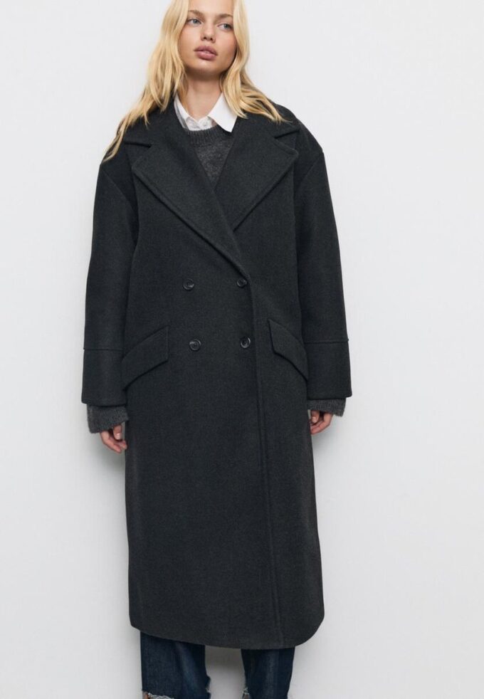 Abrigo oversize de tacto suave Abrigo oversize de tacto suave