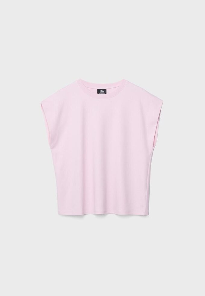 B06 Camiseta básica de hombros caídos