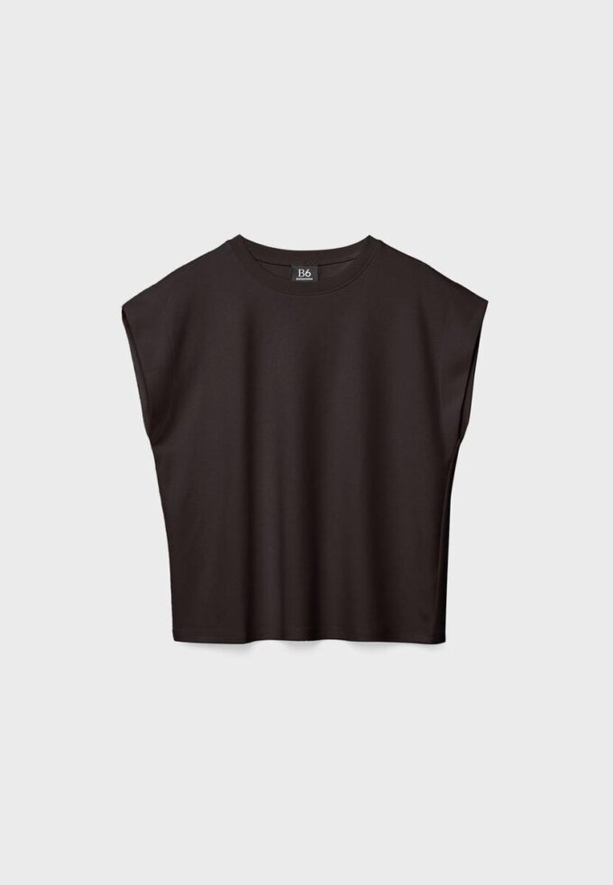 B06 Camiseta básica de hombros caídos