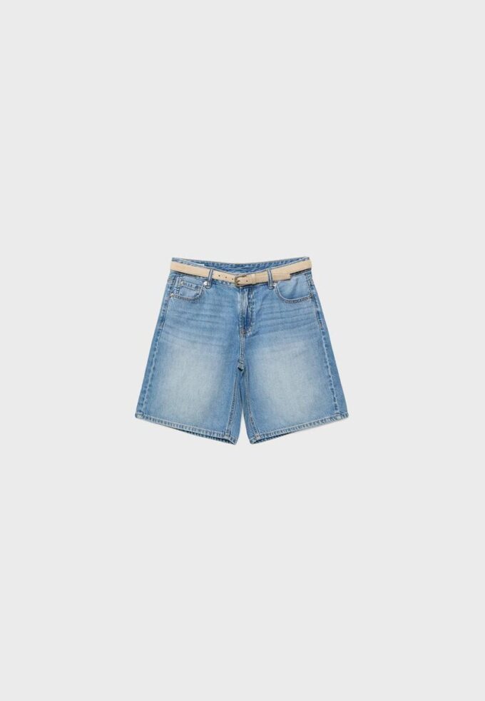 Bermudas de mezclilla con cinturón Bermudas de mezclilla con cinturón