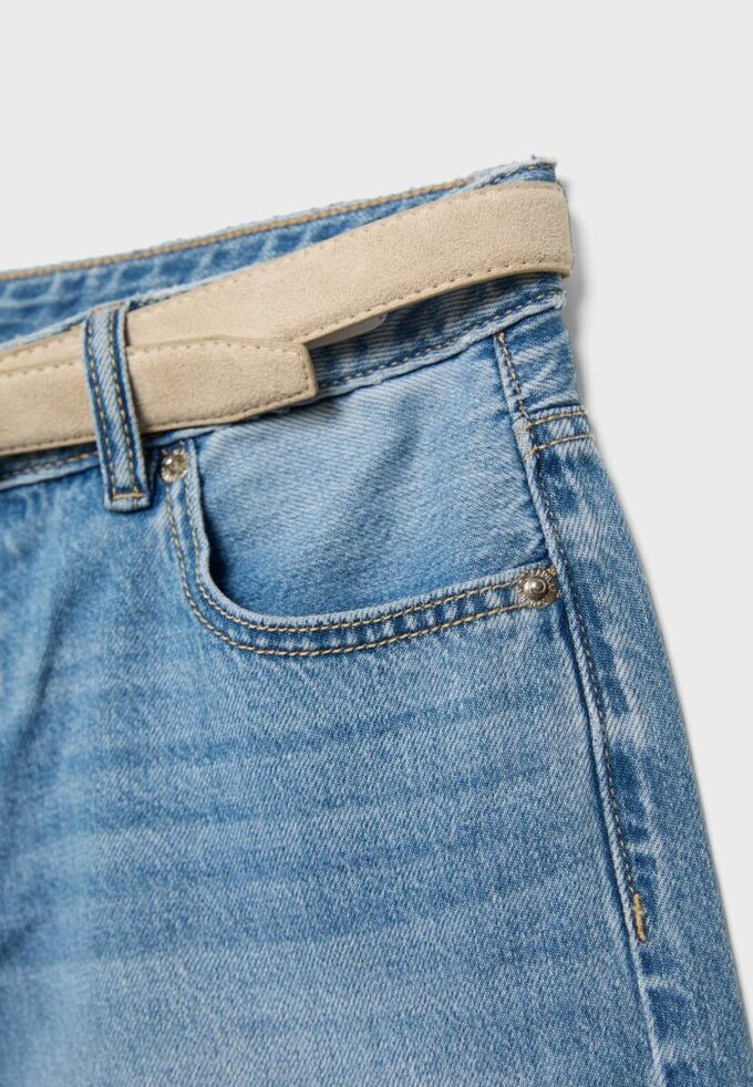 Bermudas de mezclilla con cinturón Bermudas de mezclilla con cinturón