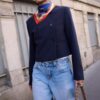 Blazer corto de cuello redondo Blazer corto de cuello redondo