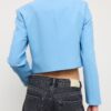Blazer corto de cuello redondo Blazer corto de cuello redondo