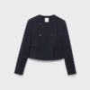 Blazer corto de cuello redondo Blazer corto de cuello redondo