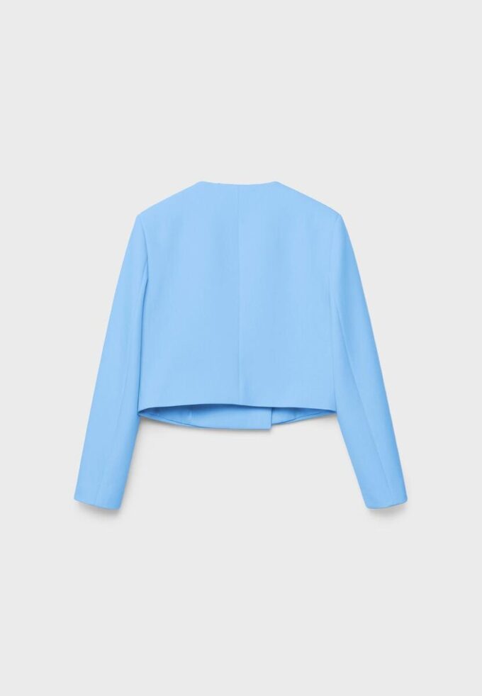 Blazer corto de cuello redondo Blazer corto de cuello redondo