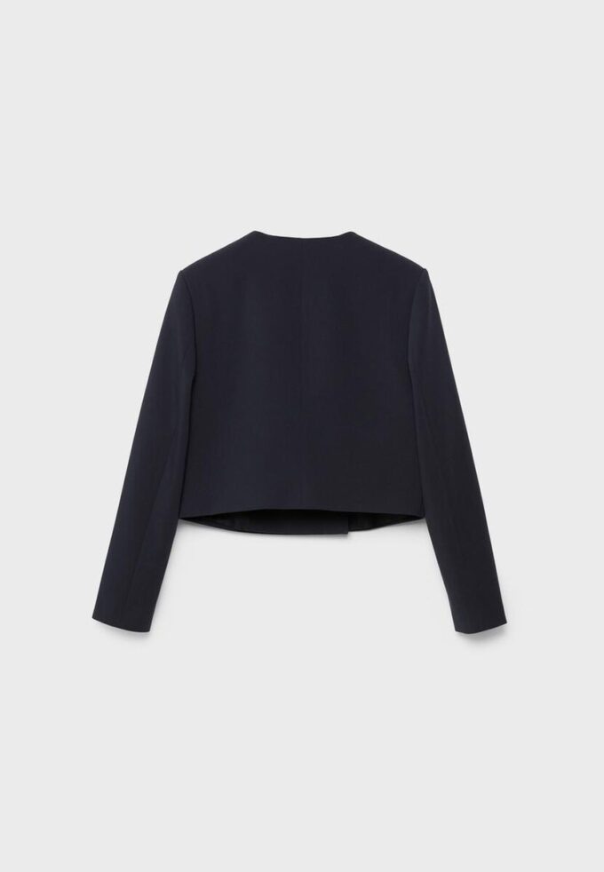 Blazer corto de cuello redondo Blazer corto de cuello redondo
