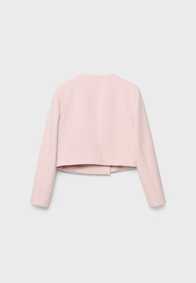Blazer corto de cuello redondo Blazer corto de cuello redondo