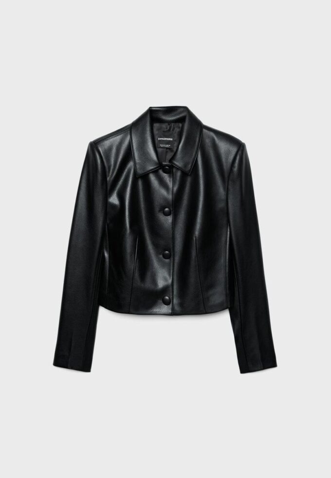 Blazer corto efecto piel Blazer corto efecto piel