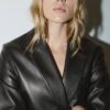 Blazer de corte regular con efecto piel Blazer de corte regular con efecto piel