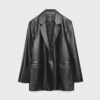 Blazer de corte regular con efecto piel Blazer de corte regular con efecto piel
