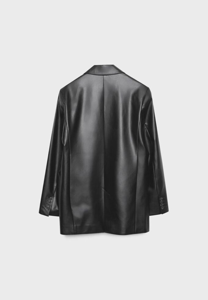 Blazer de corte regular con efecto piel Blazer de corte regular con efecto piel