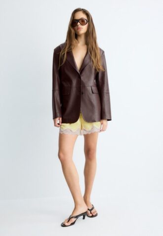 Blazer de imitación de piel