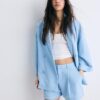 Blazer fluido de doble botonadura Blazer fluido de doble botonadura