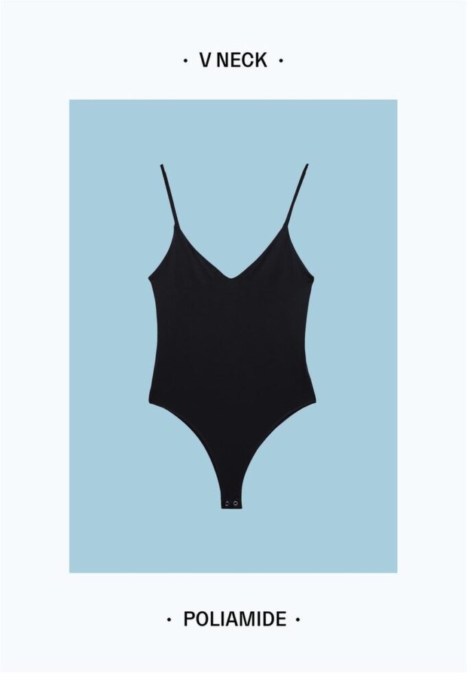 Body con tirantes y cuello en V Body con tirantes y cuello en V