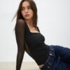 Body de tul con escote cuadrado Body de tul con escote cuadrado