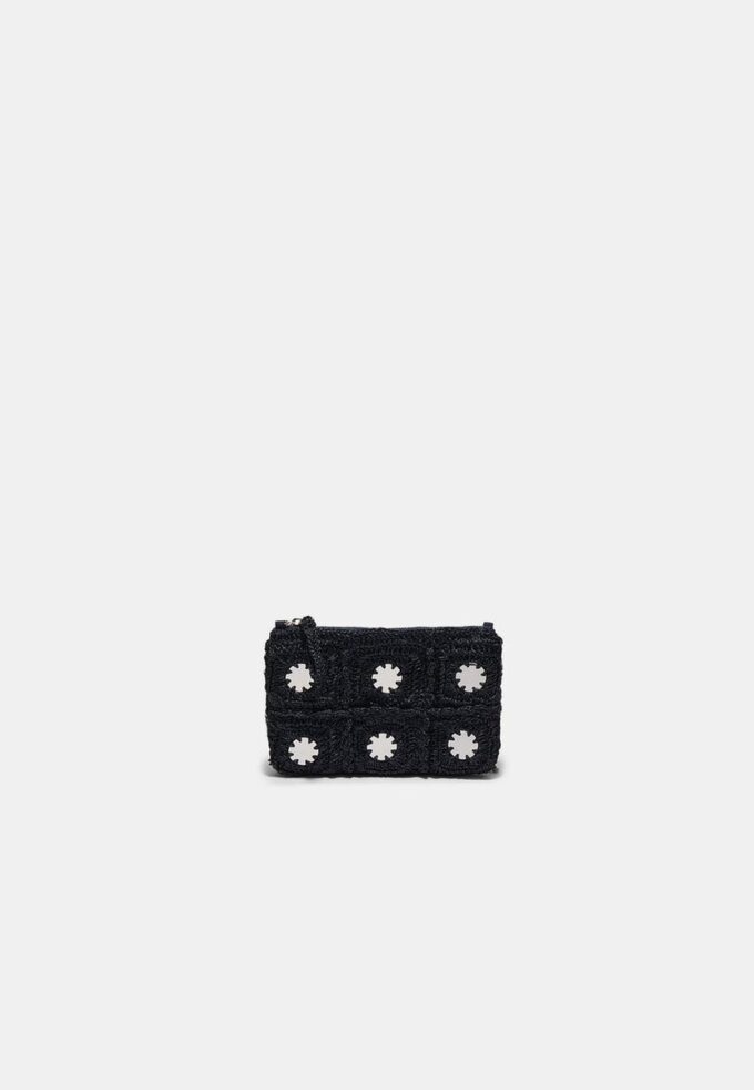 Bolso bandolera mini de ganchillo con espejos Bolso bandolera mini de ganchillo con espejos