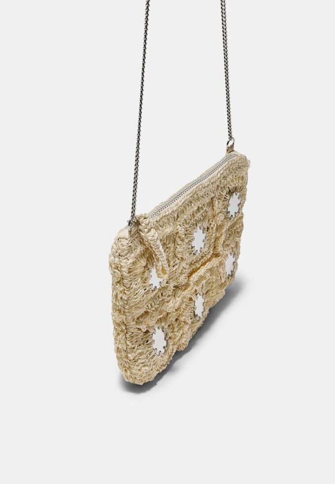 Bolso bandolera mini de ganchillo con espejos Bolso bandolera mini de ganchillo con espejos
