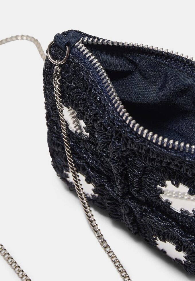 Bolso bandolera mini de ganchillo con espejos Bolso bandolera mini de ganchillo con espejos