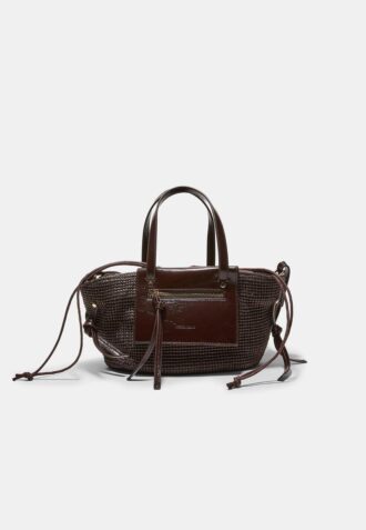 Bolso bandolera tipo cesta con efecto de ganchillo