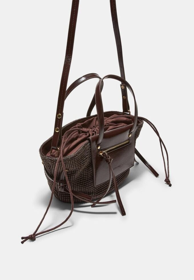Bolso bandolera tipo cesta con efecto de ganchillo Bolso bandolera tipo cesta con efecto de ganchillo
