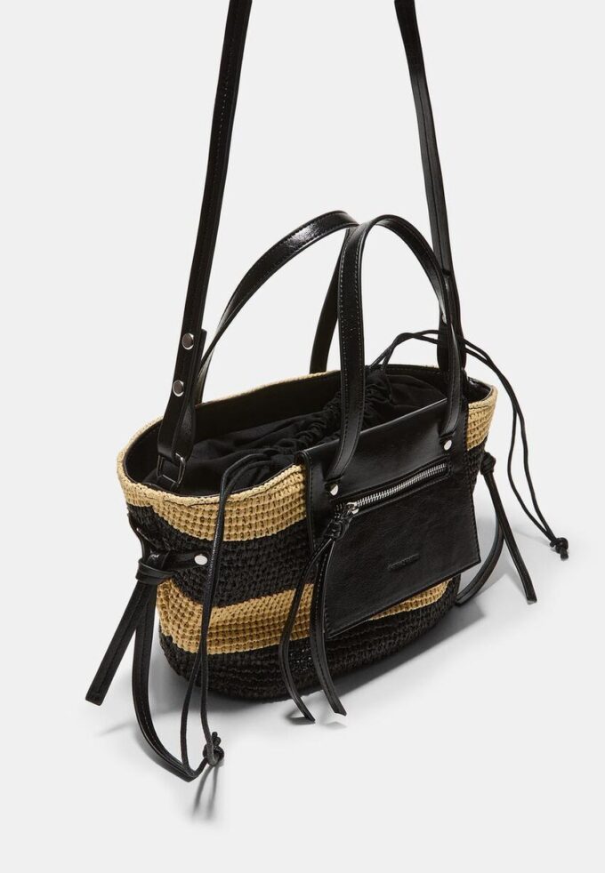 Bolso bandolera tipo cesta con efecto de ganchillo Bolso bandolera tipo cesta con efecto de ganchillo