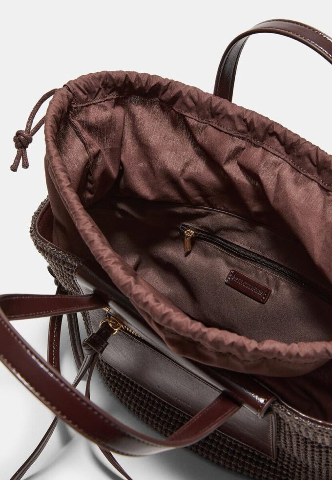 Bolso bandolera tipo cesta con efecto de ganchillo Bolso bandolera tipo cesta con efecto de ganchillo