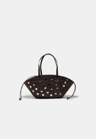 Bolso bandolera tipo cesta con lentejuelas