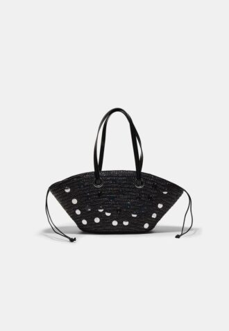 Bolso bandolera tipo cesta con lentejuelas