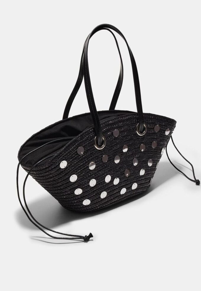 Bolso bandolera tipo cesta con lentejuelas Bolso bandolera tipo cesta con lentejuelas