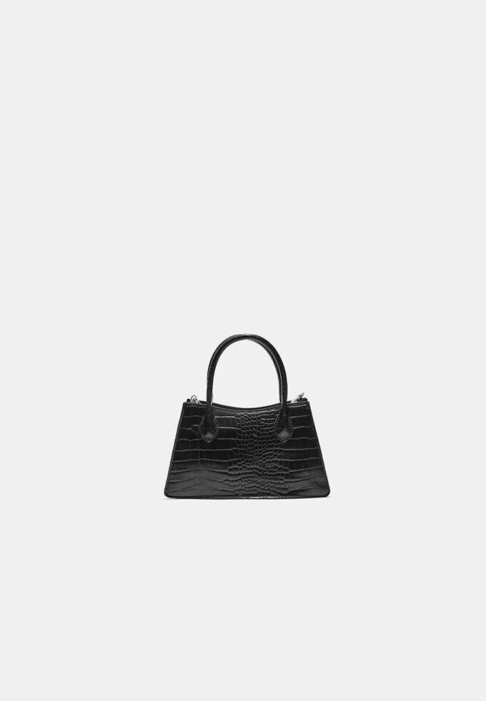 Bolso bandolera tipo trapecio con efecto coco