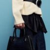 Bolso bandolera tipo trapecio con efecto coco