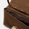 Bolso de ante sintético con cierre metálico asimétrico