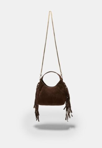Bolso de hombro con flecos laterales