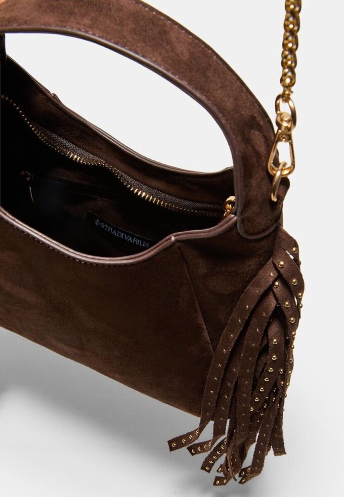 Bolso de hombro con flecos laterales Bolso de hombro con flecos laterales