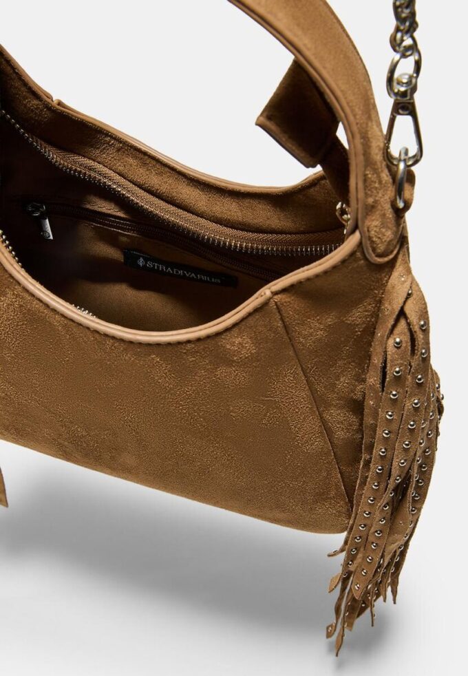 Bolso de hombro con flecos laterales Bolso de hombro con flecos laterales