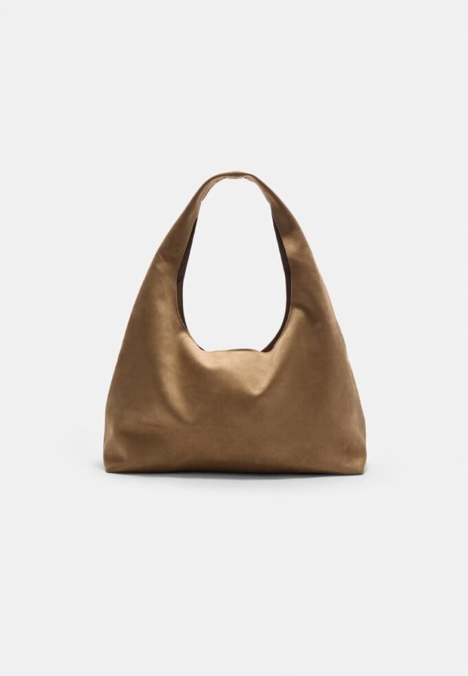 Bolso de hombro de ante sintético