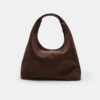 Bolso de hombro de ante sintético