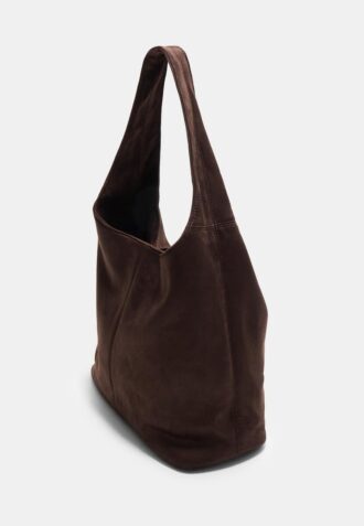 Bolso de hombro de ante sintético