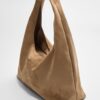 Bolso de hombro de ante sintético