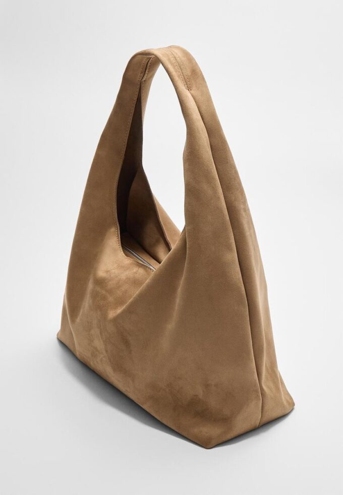 Bolso de hombro de ante sintético