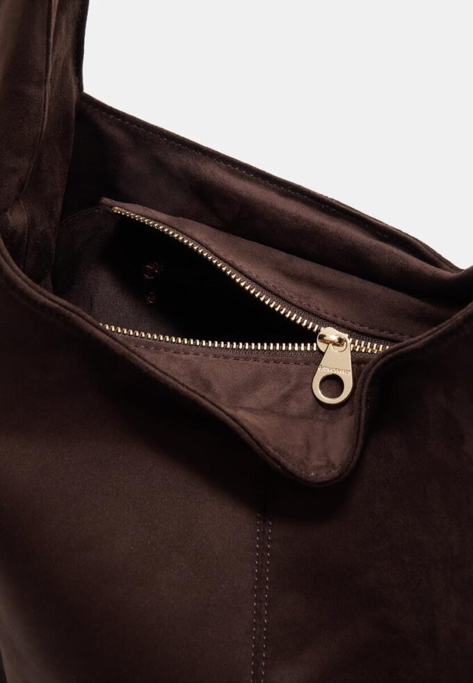 Bolso de hombro de ante sintético