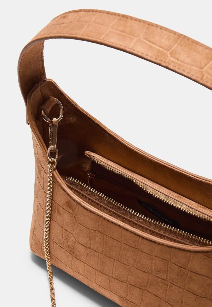Bolso de hombro de ante sintético con detalle de hebilla